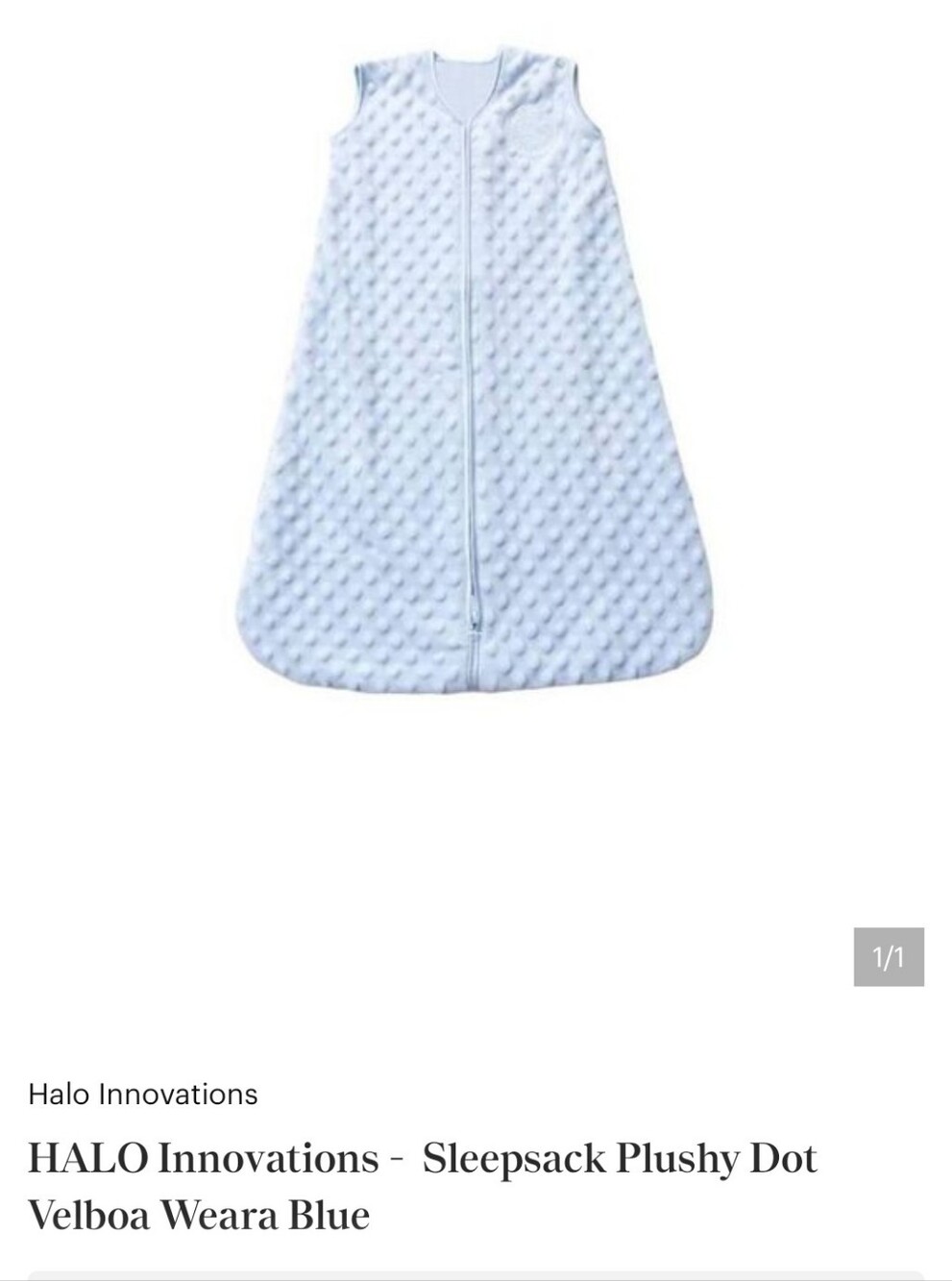 HALO Innovations Plush Dot Sleep Sack - Light Blue
